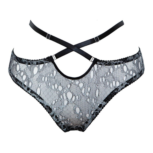 Hespera Metallic French Lace Ouvert Briefs