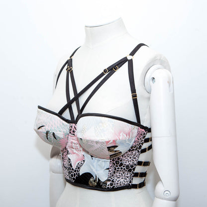 'Mizuki' Longline Kimono Silk Harness Bra