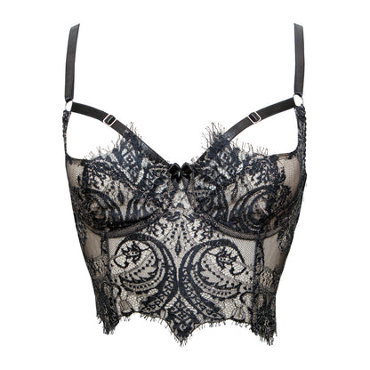 Cassiopeia Silver Longline French Lace Bra - Special Order