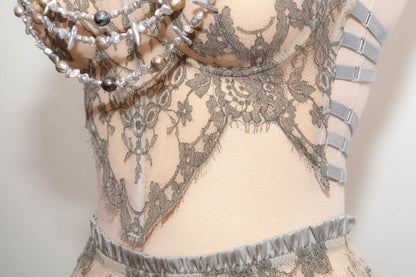 'Selkie' Lace & Pearl Jewellery Lingerie Set
