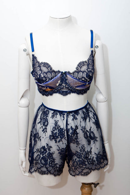 'Hana' Vintage Kimono Silk & French Lace Lingerie Set