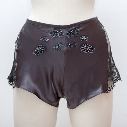 'Butterfly' Ouvert Tap Pants With Lace Appliqué & Swarovski Crystals