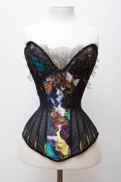Rosa' Silk & Lace Corset With Freshwater Pearls & Ostrich Feathers –  Karolina Laskowska Lingerie