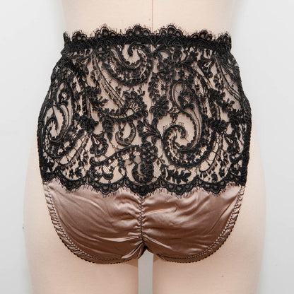 SAMPLE Thalia full briefs in corded lace and silk satin - UK 12