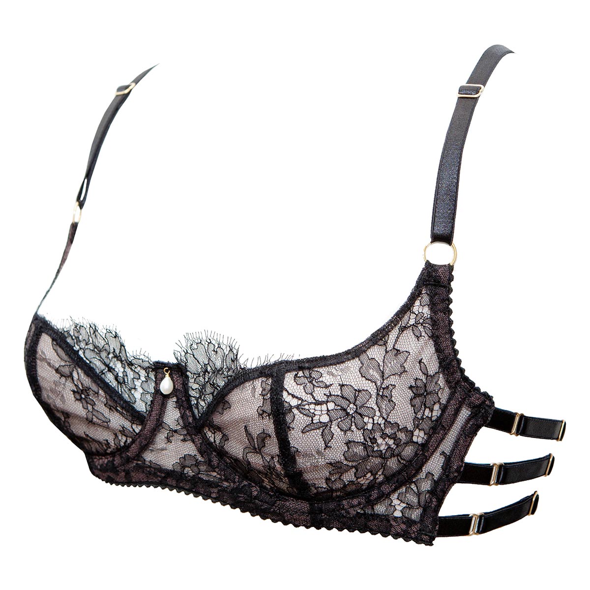 Push-up bra with Chantilly lace Woman, Black