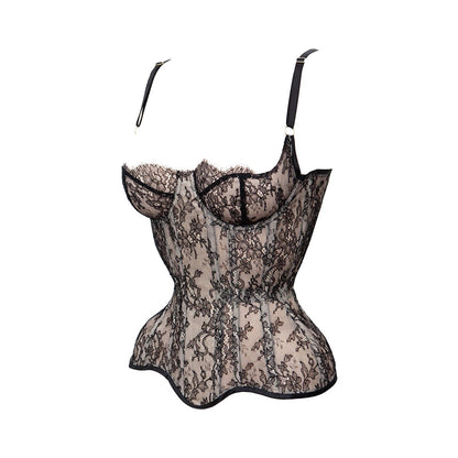 Nelisa French Chantilly Lace & Bobbinet Cupped Corset