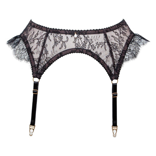 Stockings with sewn lace suspender belt Laura Strip Panty